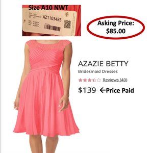 Azazie Betty Knee Length Bridesmaid Dress